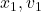x_1, v_1