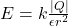 E = k \frac{|Q|}{\epsilon r^2}