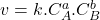 v = k.C_A^a.C_B^b