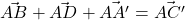 \vec{AB} + \vec{AD} + \vec{AA'} = \vec{AC'}