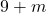 9+m